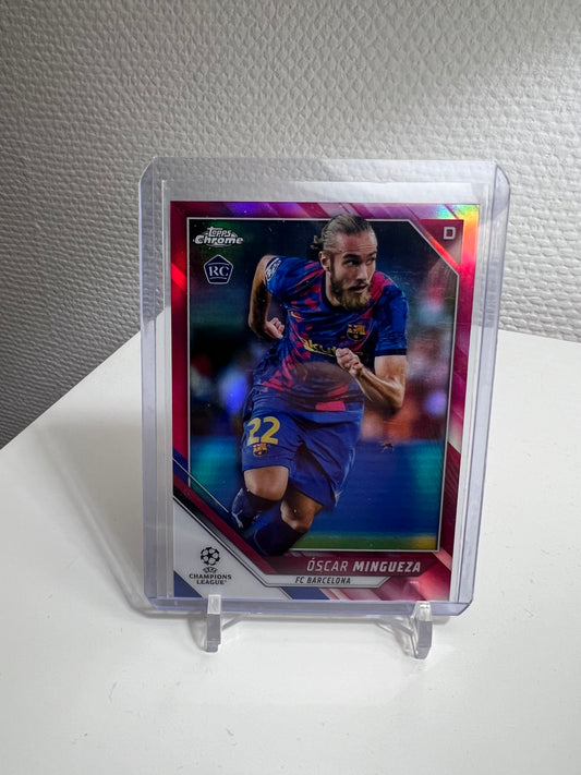 Chrome 21-22 - Oscar Mingueza Pink /175 RC Card - FC Barcelona