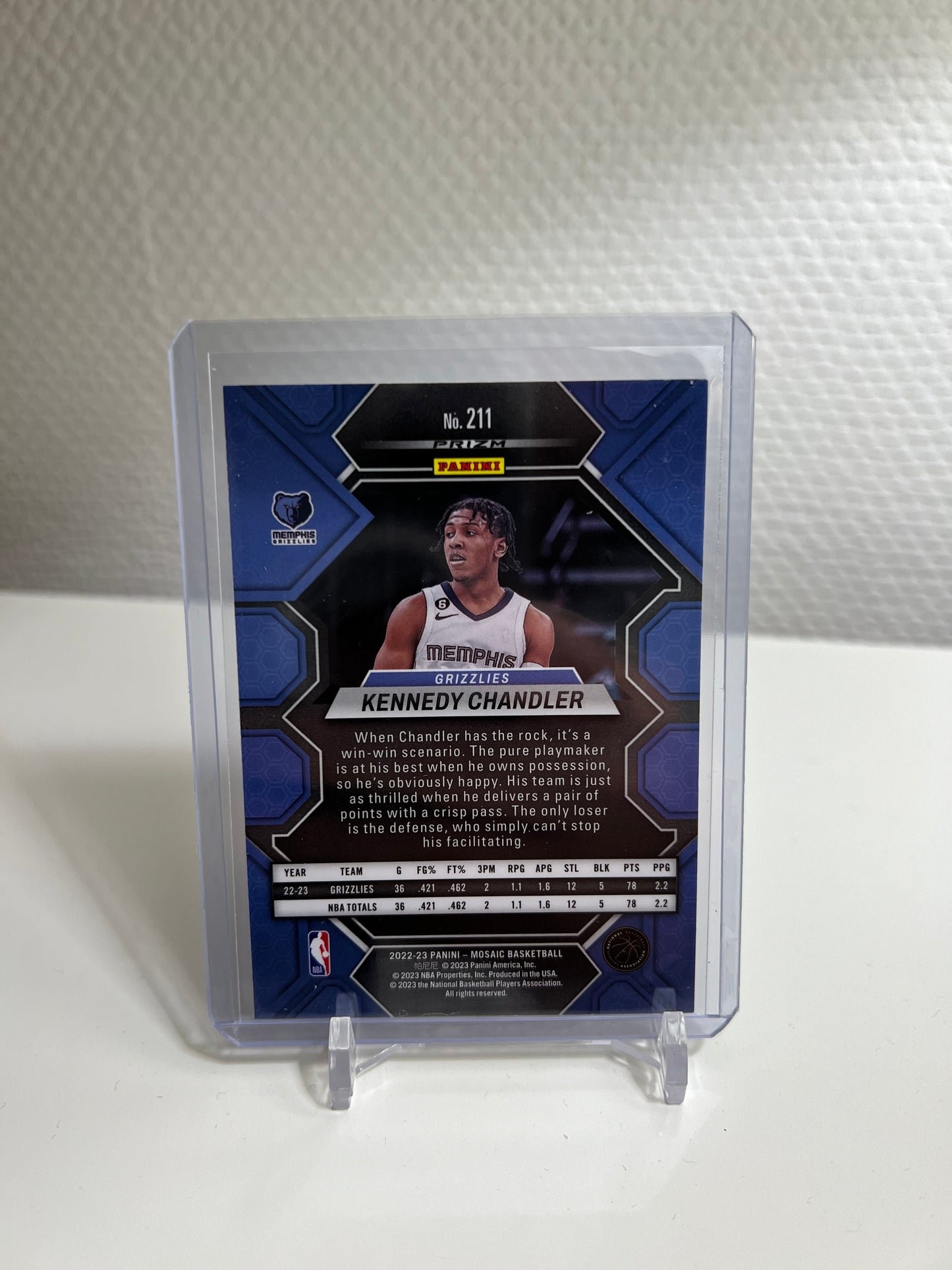 Mosaic 22-23 - Kennedy Chandler Green Prizm RC Card - Memphis Grizzlies