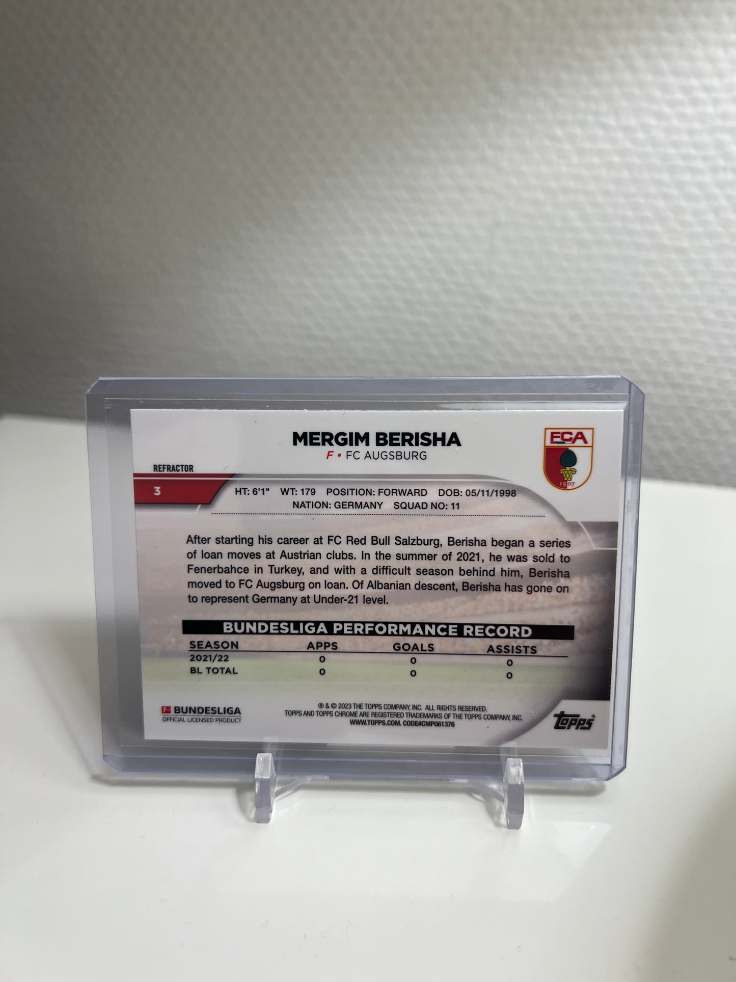Chrome 22-23 - Mergim Berisha Refractor - FC Augsburg