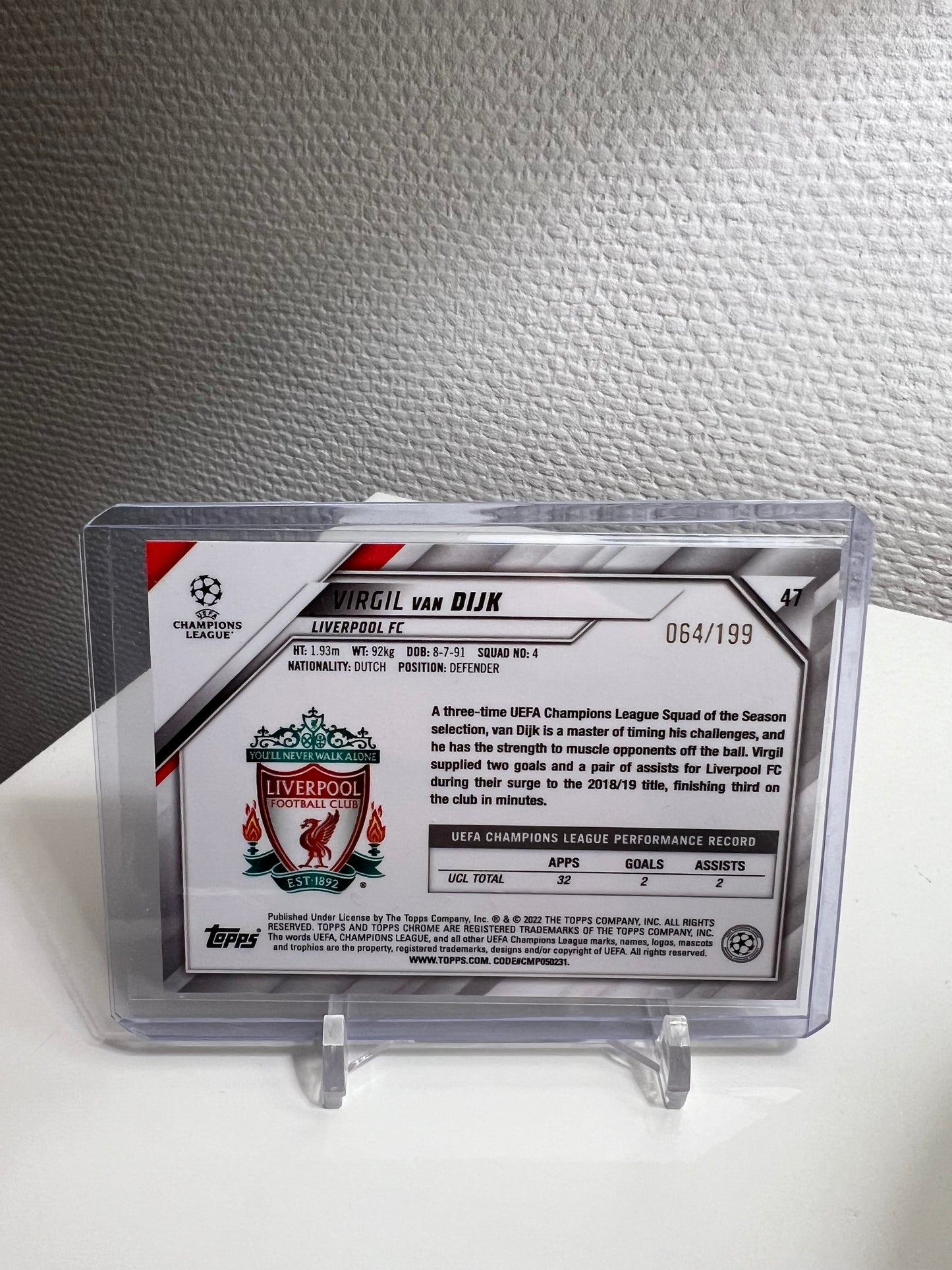 Chrome 21-22 - Virgil van Dijk Aqua /199 - FC Liverpool