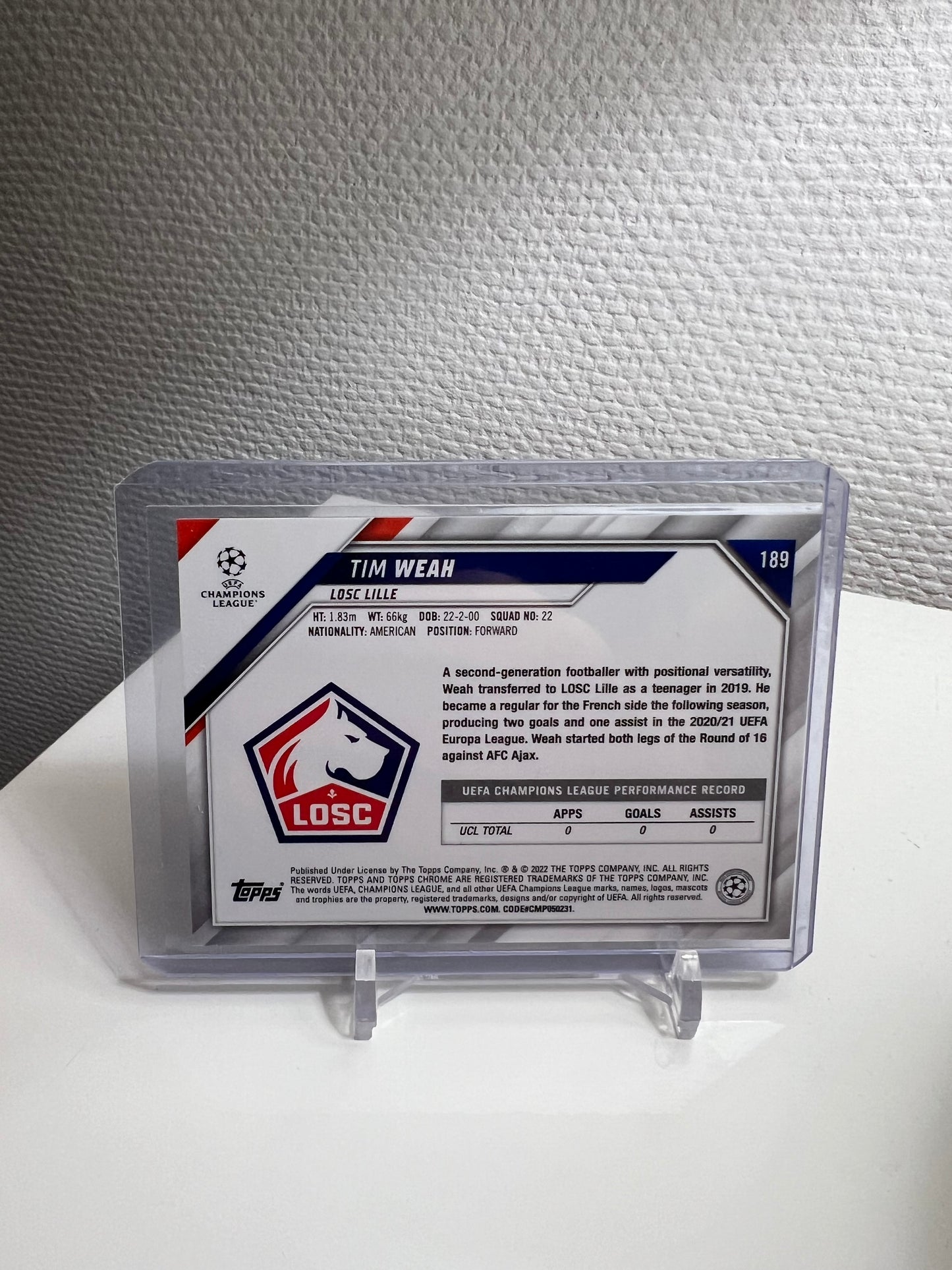 Chrome 21-22 - Tim Weah Ray Wave - LOSC Lille