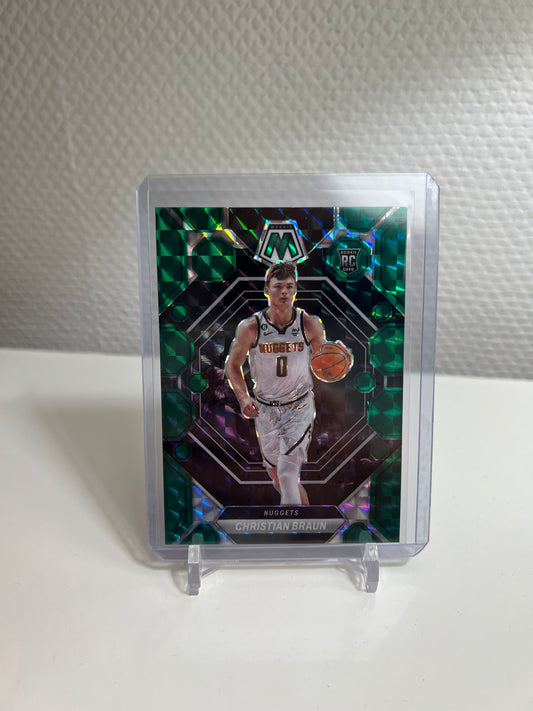 Mosaic 22-23 - Christian Braun Green Prizm RC Card - Denver Nuggets