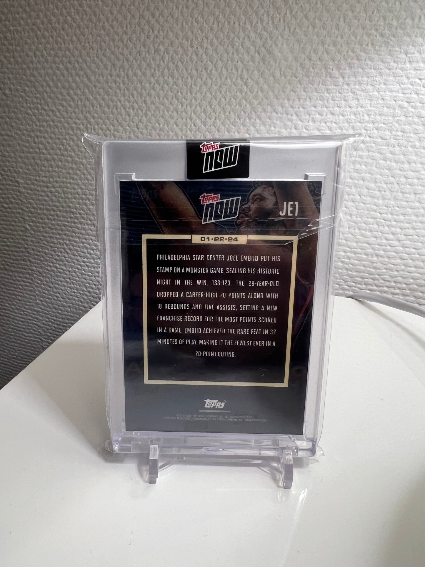 Topps Now 23-24 - Joel Embid 70 Pts Franchise Record Career High - Philadelphia 76ers