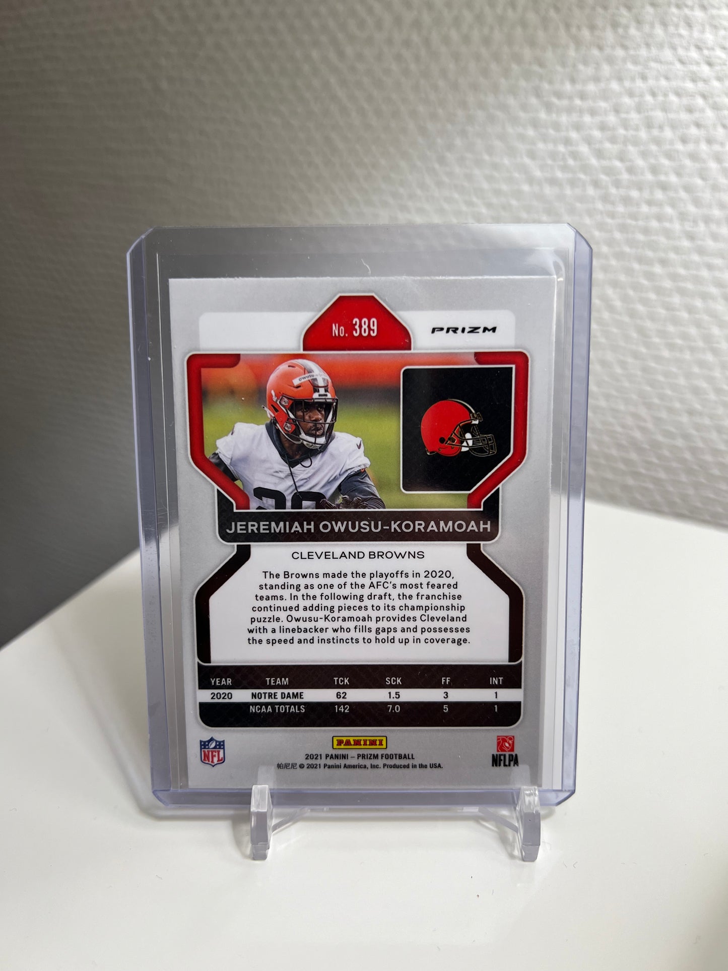 Prizm 21 - Jeremiah Owusu-Koramoah Orange Velocity RC Card - Cleveland Browns