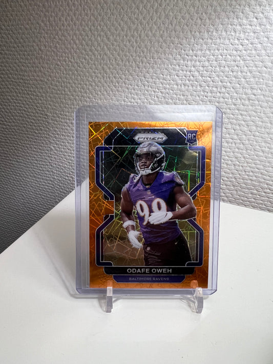 Prizm 21 - Odafe Oweh Orange Velocity RC Card - Baltimore Ravens