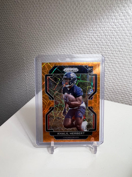 Prizm 21 - Khalil Herbert Orange Velocity RC Card - Chicago Bears