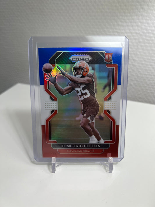 Panini Prizm 21 - Demetric Felton Tri-Color RC Card - Cleveland Browns