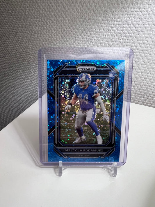 Prizm 22 - Malcolm Rodriguez Light Blue Disco RC Card /79 - Detroit Lions