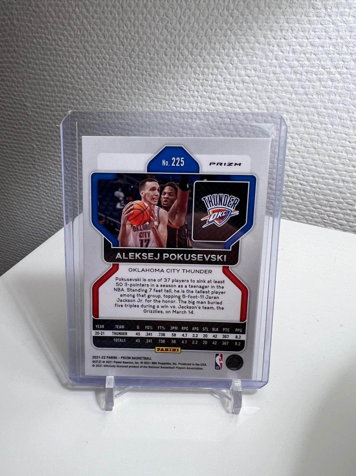 Prizm 21-22 - Aleksej Pokusevski Tri-Color - Oklahoma City Thunder