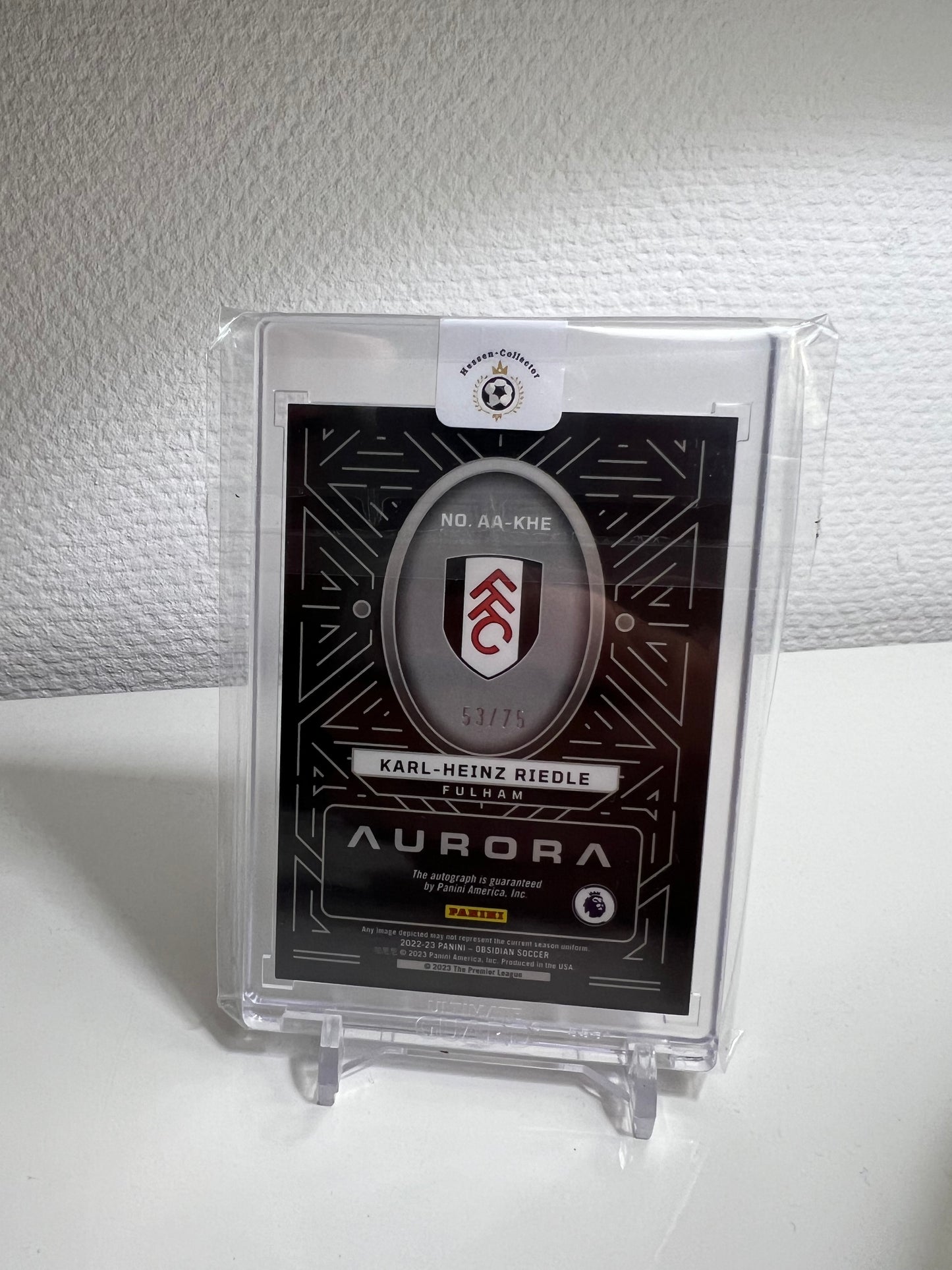 Obsisian 22-23 - Karl-Heinz Riedle Autograph /75 Electric Etch Orange Aurora - FC Fulham #AA-KHE