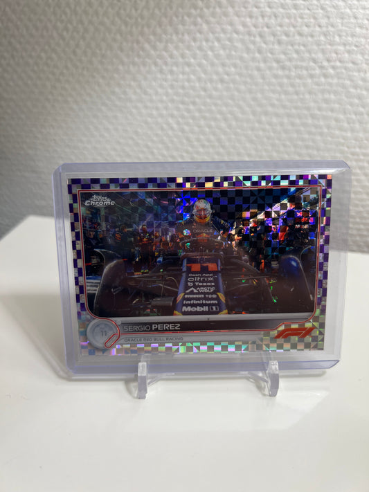Chrome 22 - Sergio Perez Purple Checkered Flag X-Fractor /199 - Oracle Red Bull Racing