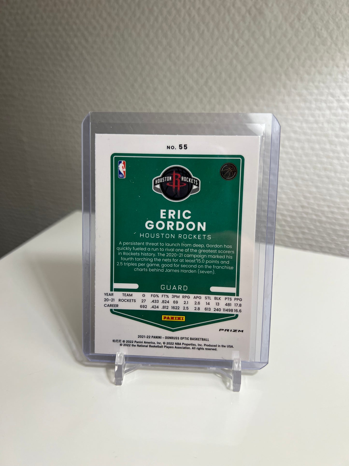 Donruss Optic 21-22 - Eric Gordon Purple Prizm - Houston Rockets