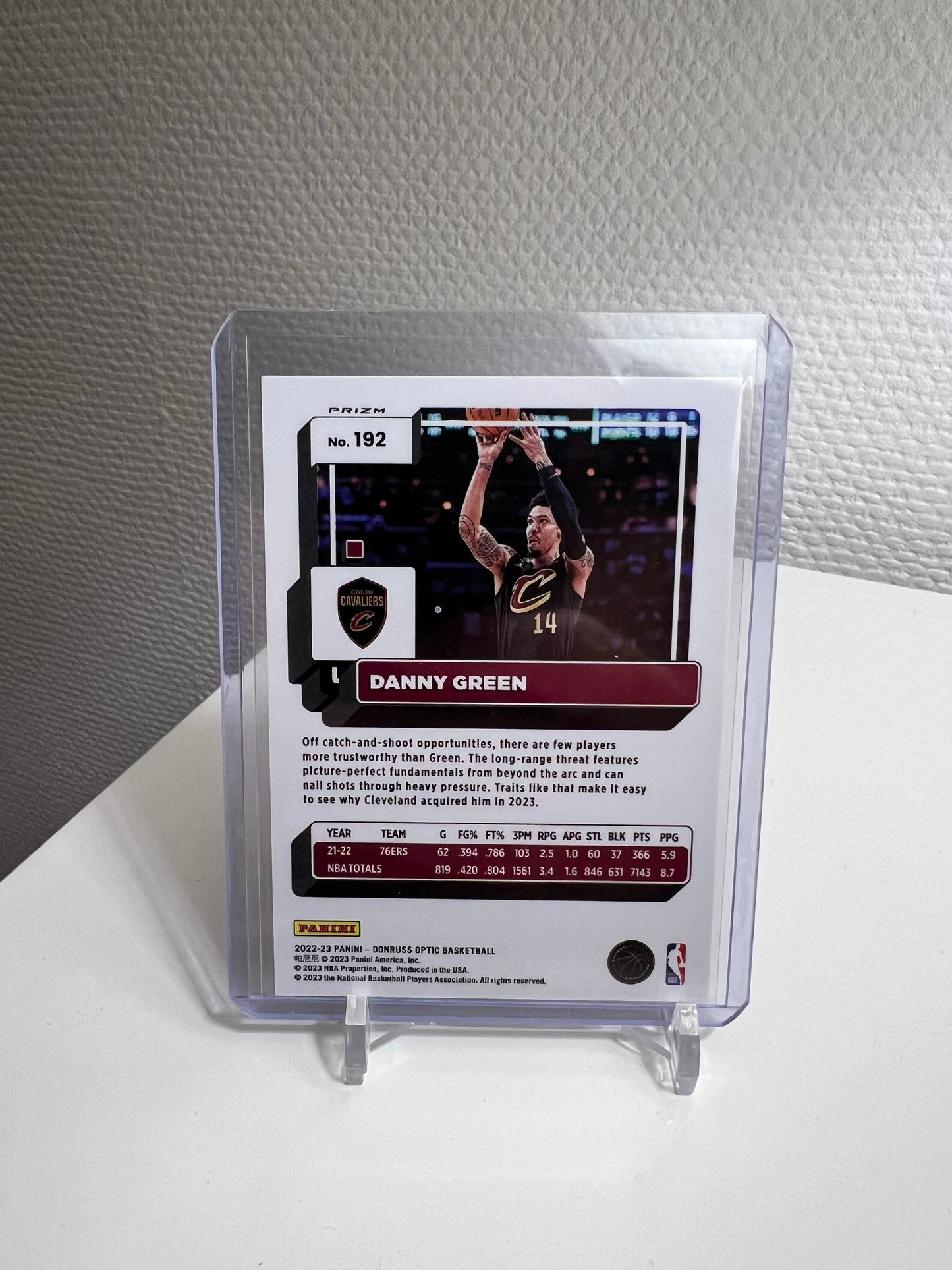 Donruss Optic 22-23 - Danny Green Hyper Pink Prizm - Cleveland Cavaliers