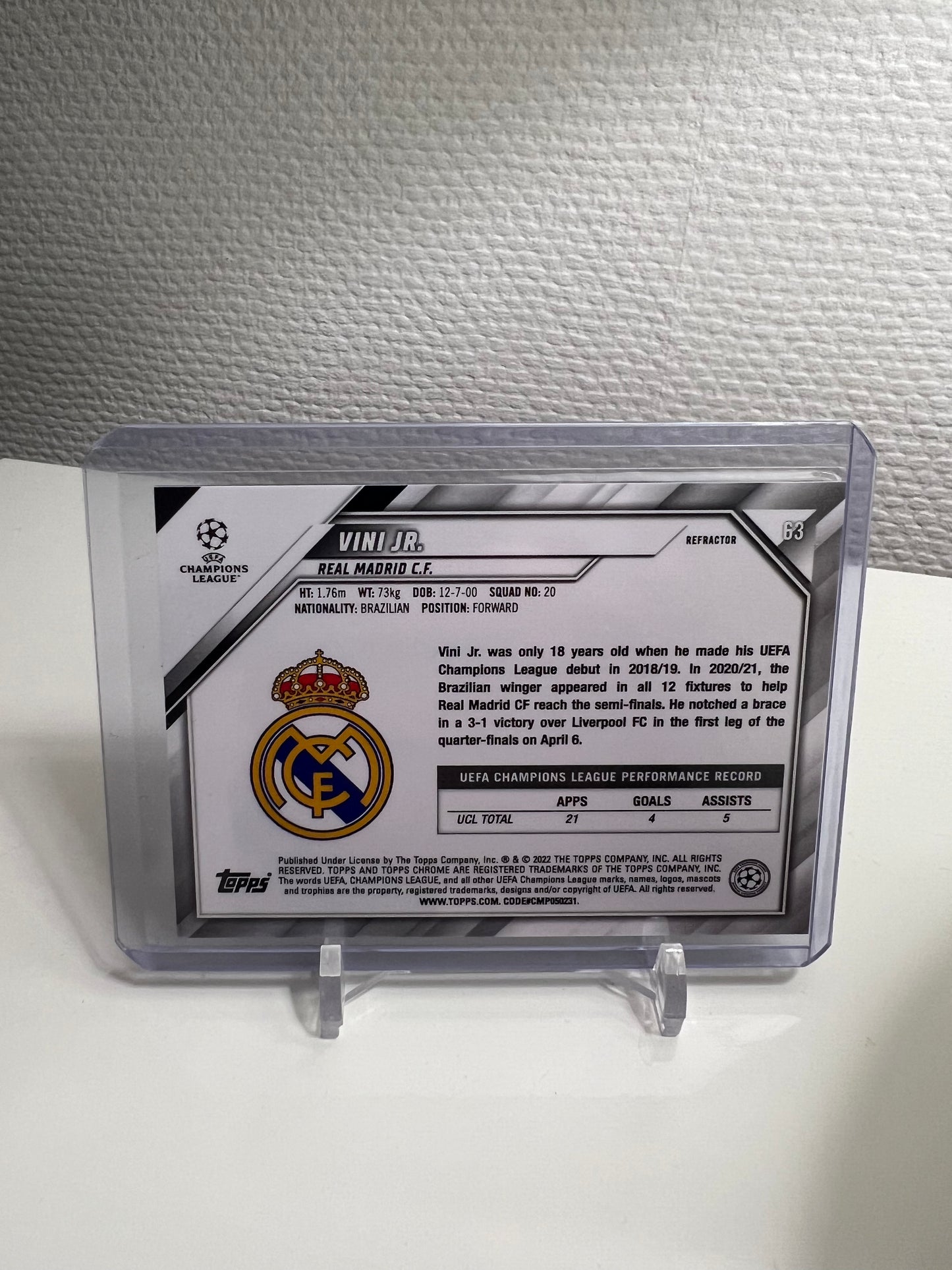 Chrome 21-22 - Vini Jr.  Refractor - Real Madrid