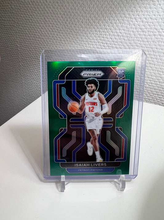 Prizm 21-22 - Isaiah Livers Green Prizm RC Card - Detroit Pistons