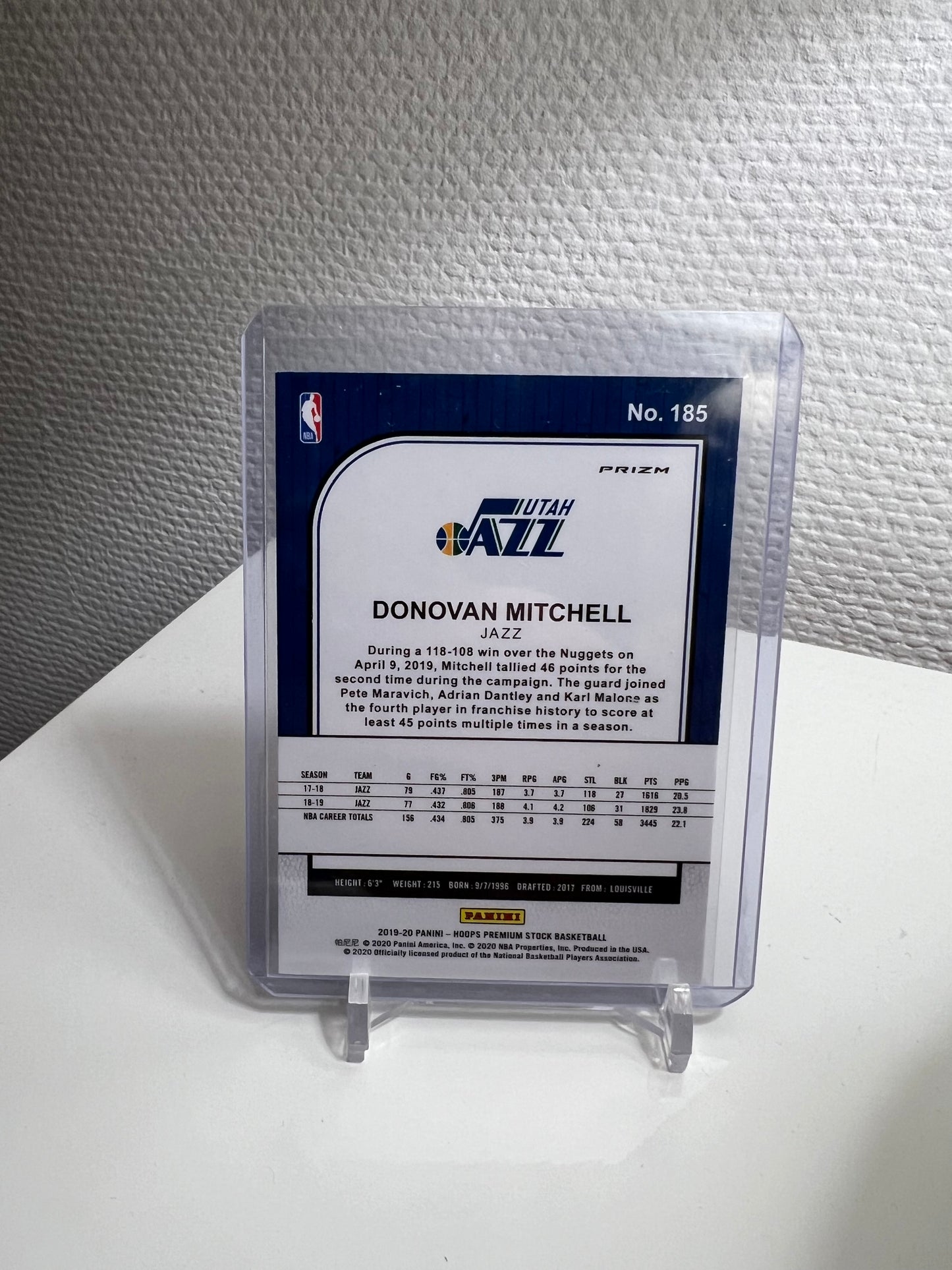 Hoops Premium Stock 19-20 - Donovan Mitchell Silver Mojo Prizm - Utah Jazz
