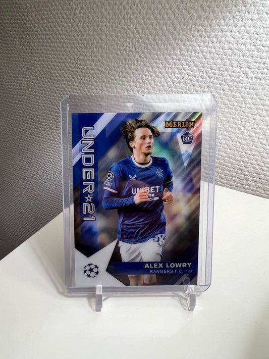 Merlin Chrome 22-23 - Alex Lowry Under 21 RC Card - Rangers Football Club #U21-4