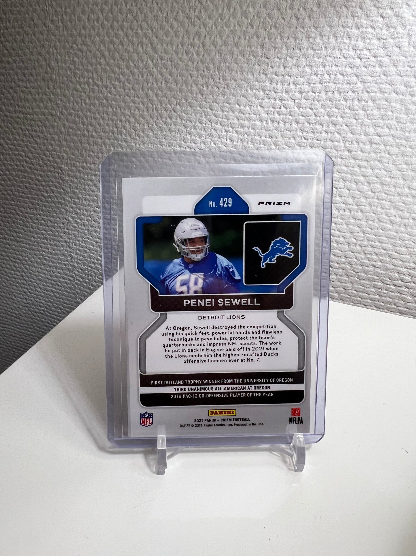 Prizm 21 - Penei Sewell Orange Velocity RC Card - Detroit Lions