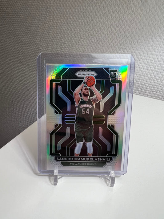 Prizm 21-22 - Sandro Mamukelashvili Silver RC Card - Milwaukee Bucks