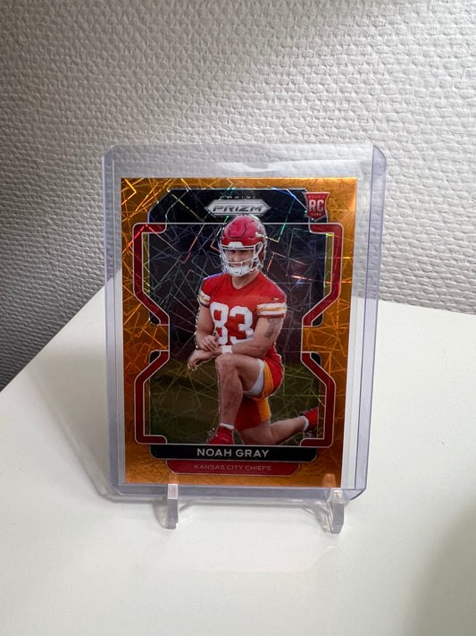 Prizm 21 - Noah Gray Orange Velocity RC Card - Kansas City Chiefs