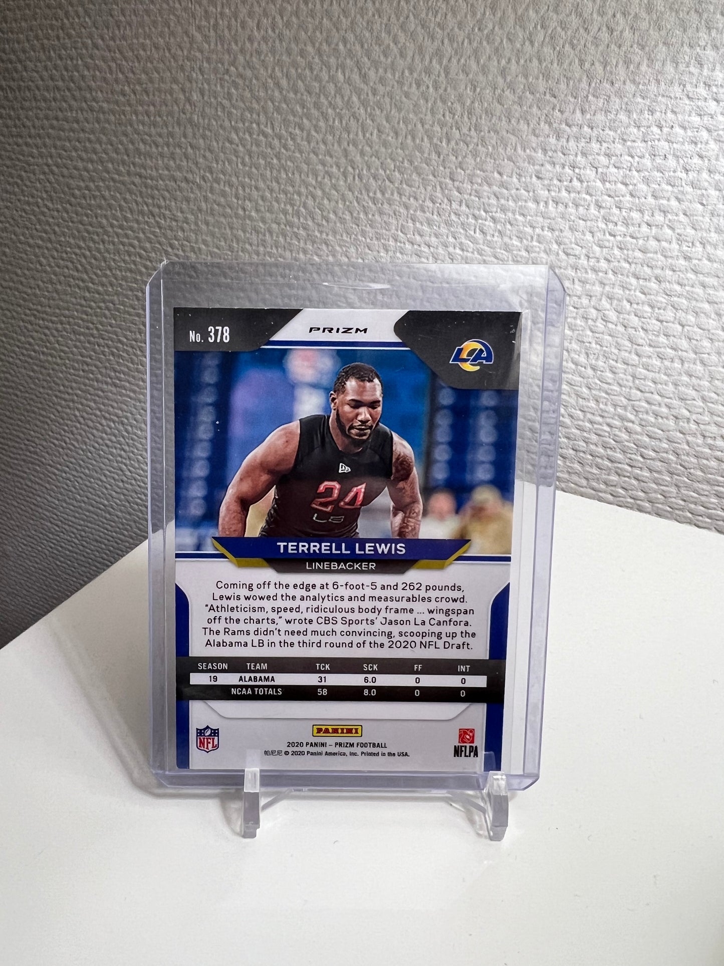 Prizm 20 - Terrell Lewis Tri-Color RC Card - Los Angeles Rams
