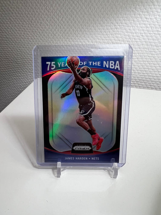 Prizm 21-22 - James Harden 75 Years of the NBA Holo - Brooklyn Nets