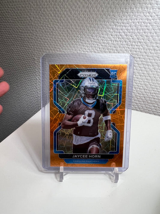 Prizm 21 - Jaycee Horn Orange Velocity RC Card - Carolina Panthers