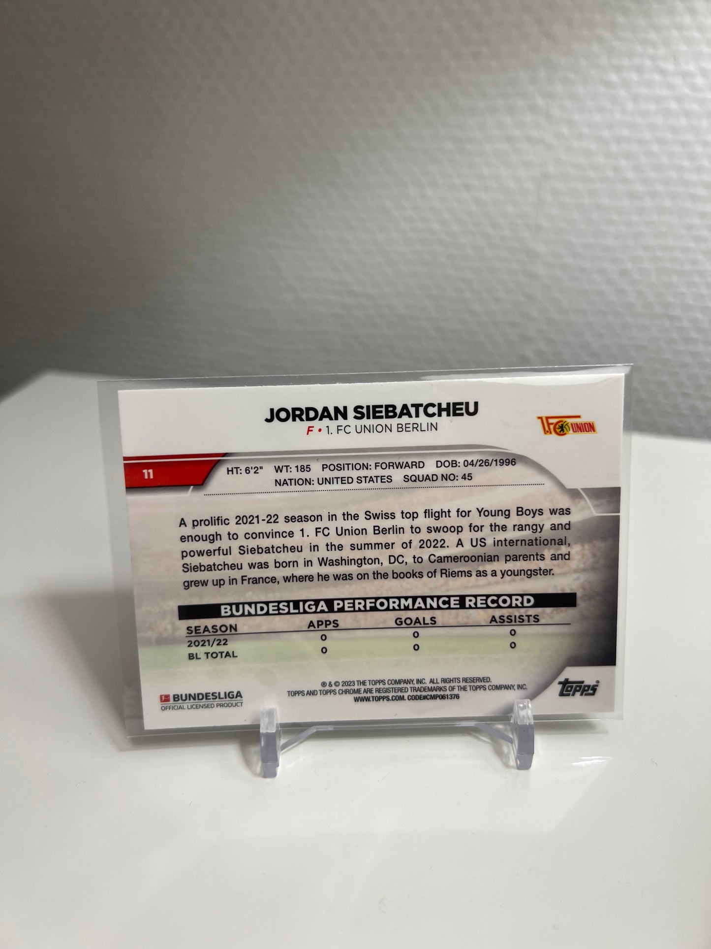 Chrome 22-23 - Jordan Siebatcheu - 1. FC Union Berlin