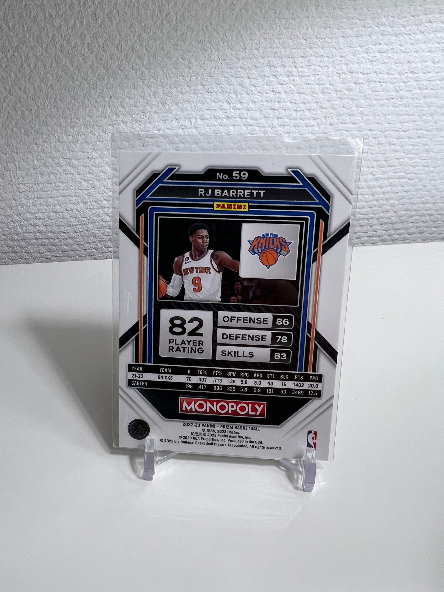 Panini Prizm Monopoly 22-23 - RJ Barrett - New York Knicks