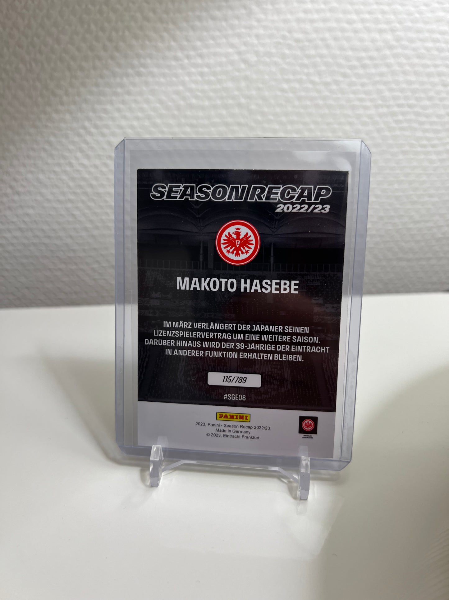 Panini Season Recap 22-23 - Makoto Hasebe PR: 789 #SGE08 - Eintracht Frankfurt