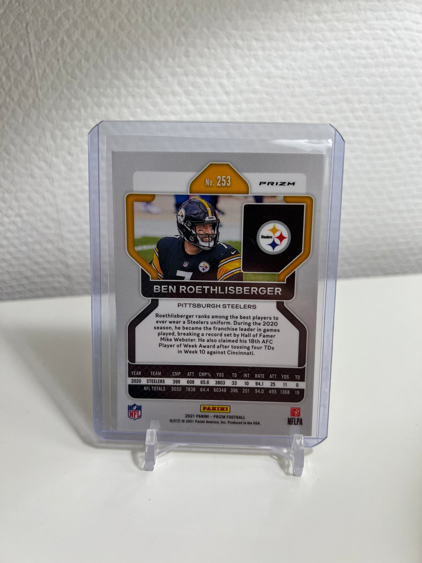 Panini Prizm 21 - Ben Roethelsberger Orange Velocity Holo - Pittsburgh Steelers