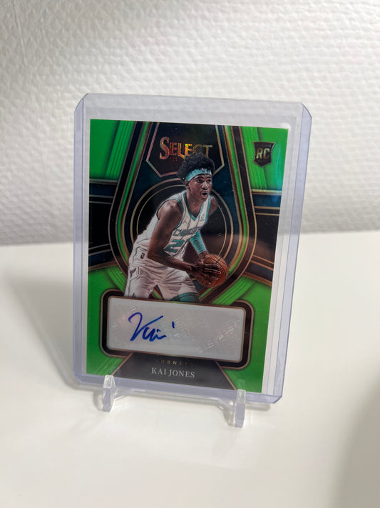 Panini Select 21-22 - Kai Jones Autograph Neon Green /99 RC Card - Charlotte Hornets #RS-KJN