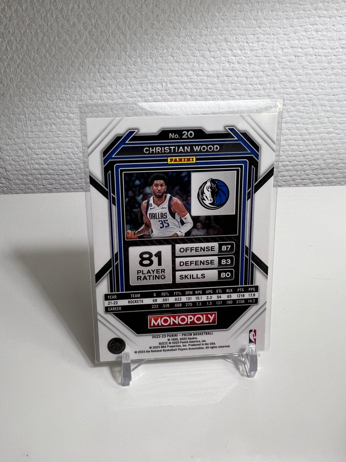 Panini Prizm Monopoly 22-23 - Christian Wood - Dallas Mavericks