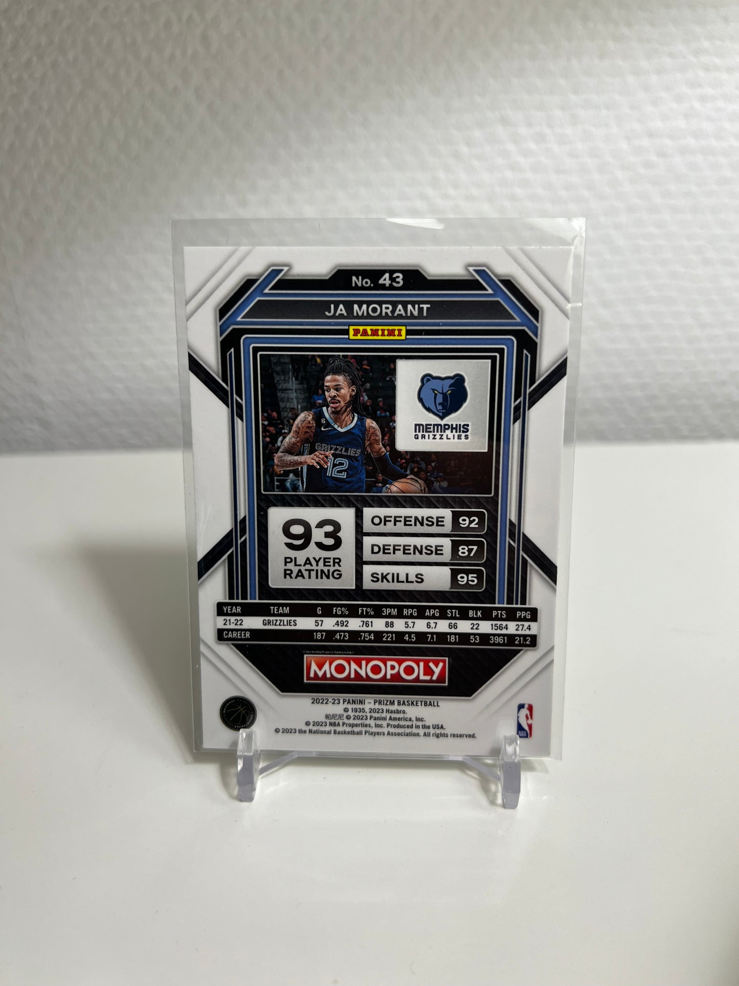 Panini Prizm Monopoly 22-23 - Ja Morant - Memphis Grizzlies