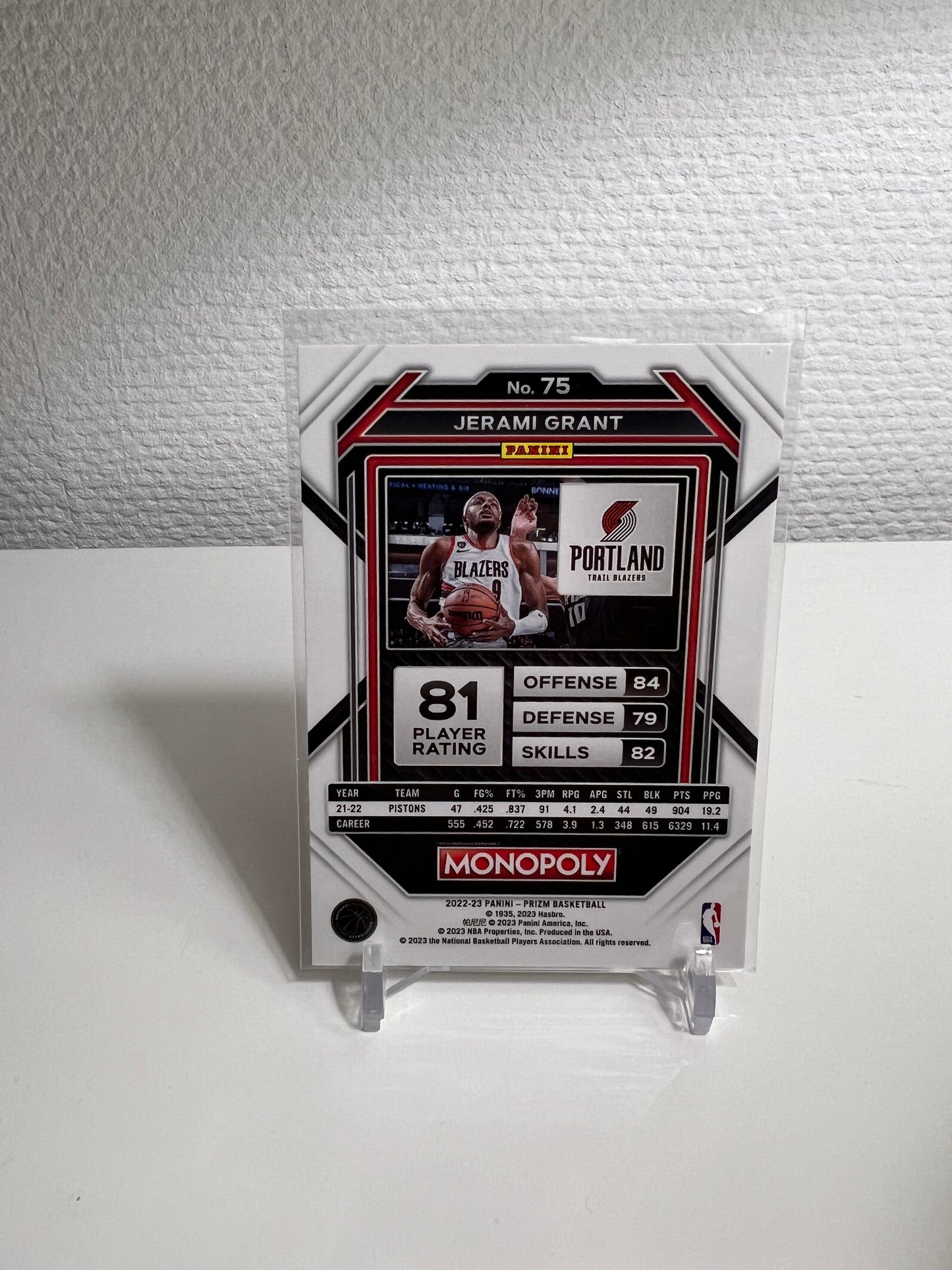 Panini Prizm Monopoly 22-23 - Jerami Grant - Portland Trail Blazers